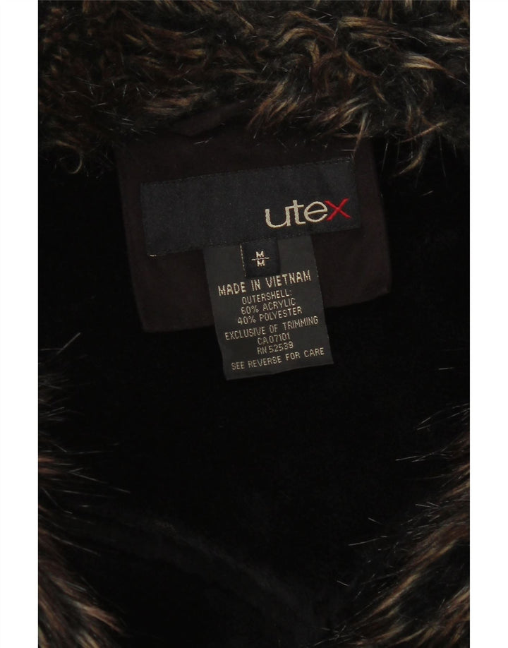 Jachetă Sherpa Utex pentru femei UK 14 maro mediu acrilic