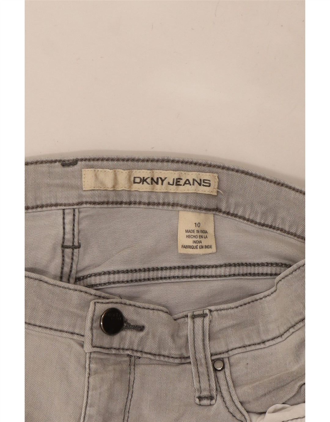 DKNY Pantaloni scurți din denim pentru femei US 10 Large W27 Bumbac gri