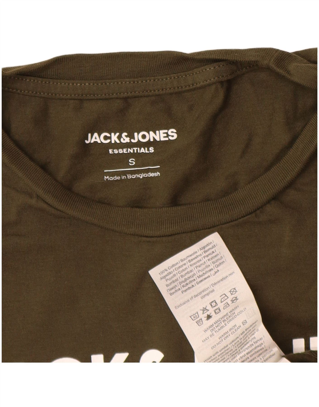 Tricou grafic Jack & Jones pentru bărbați Top mic din bumbac kaki