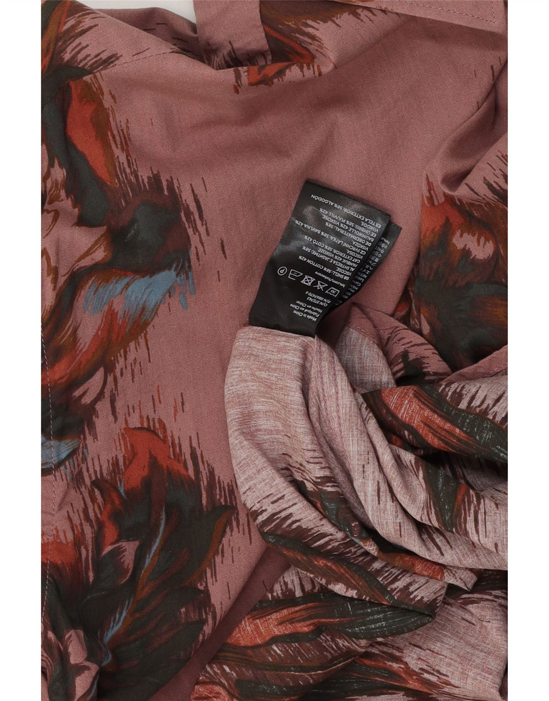 Cămașă Bărbați VINTAGE Mare Bumbac Floral Roz