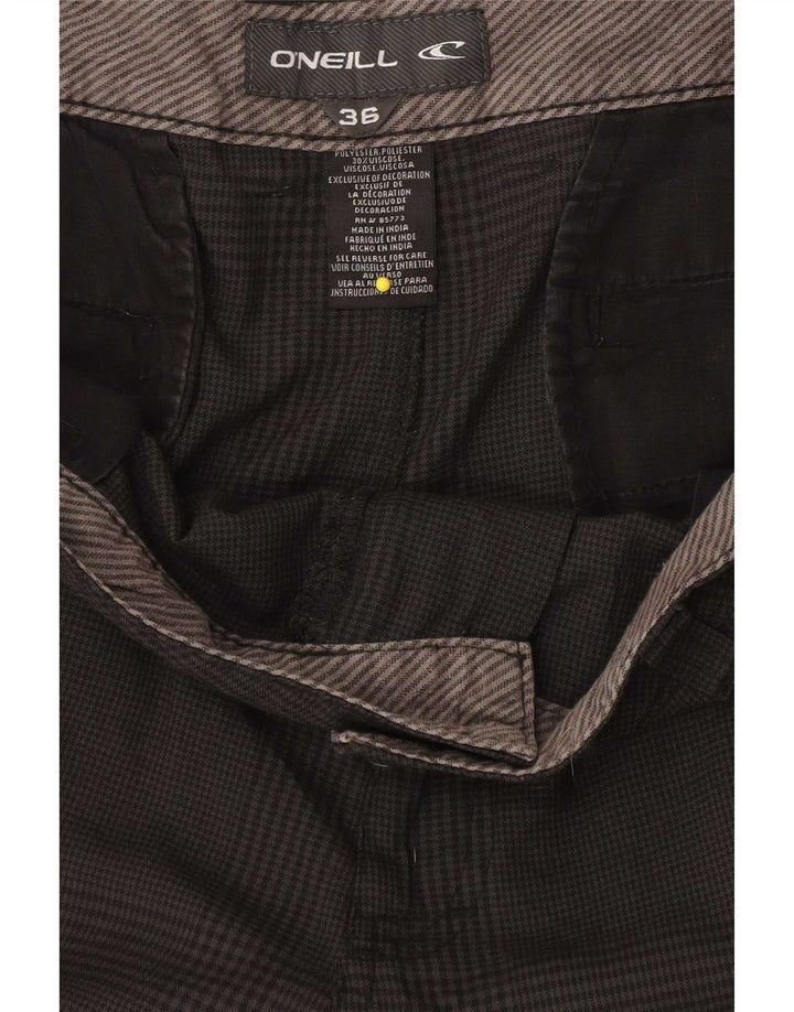 Pantaloni scurți chino pentru bărbați O'Neill W36, poliester cu carouri mari, negru