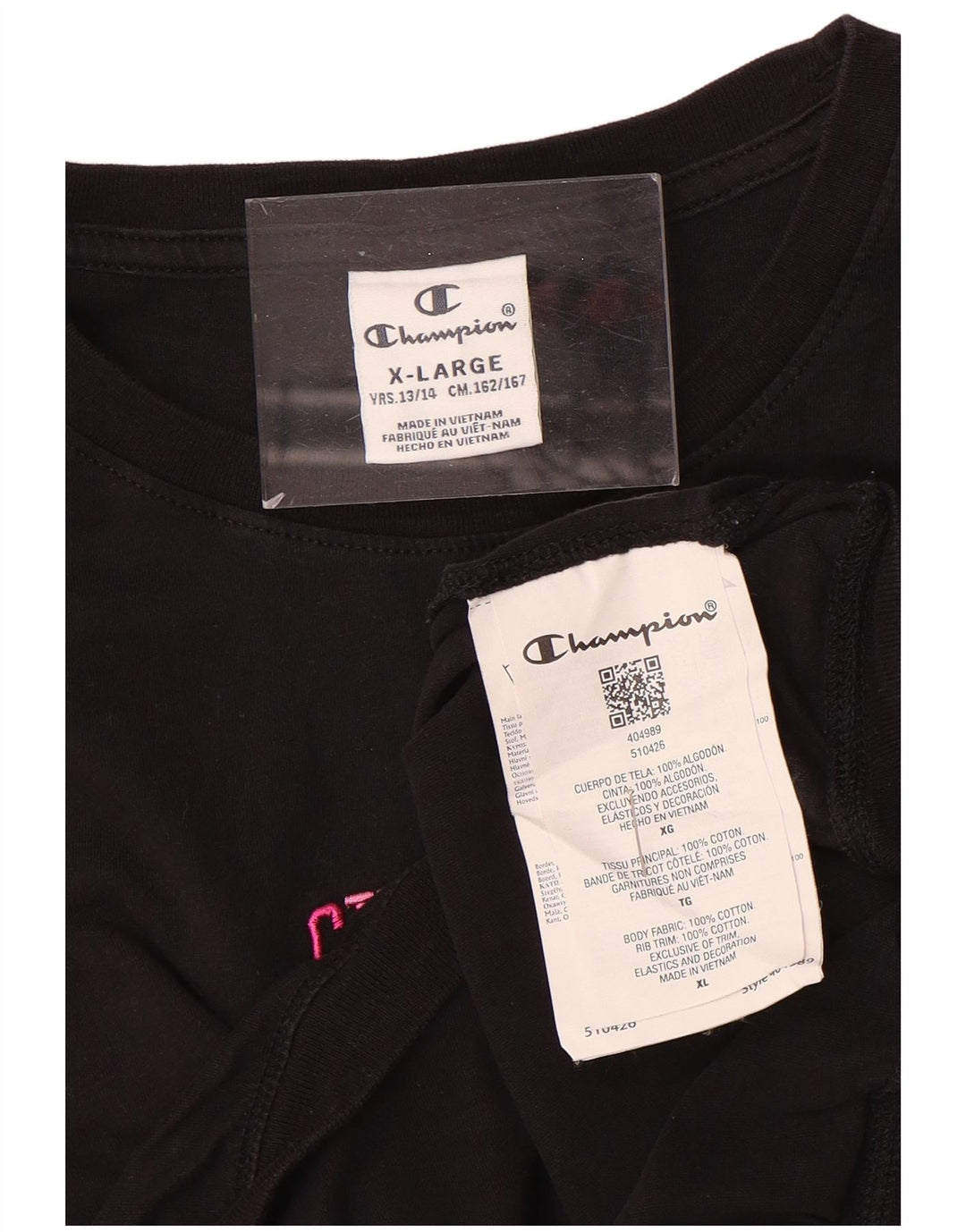 Tricou pentru fete CHAMPION Top 13-14 ani XL bumbac negru