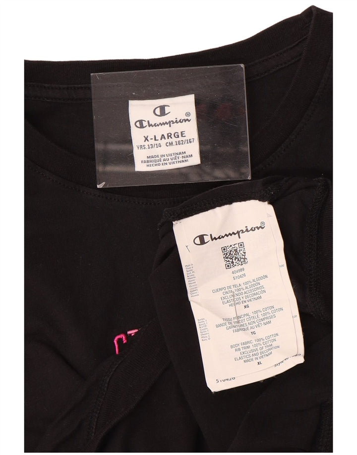 Tricou pentru fete CHAMPION Top 13-14 ani XL bumbac negru