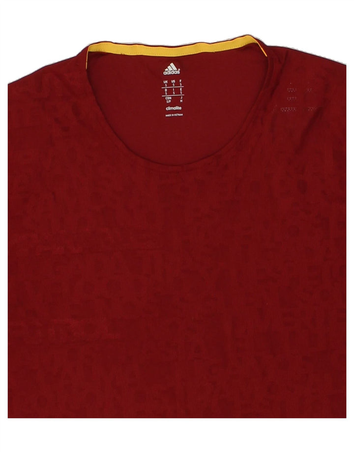 ADIDAS Mens Graphic T-Shirt Top Small Burgundy Polyester Vintage Adidas and Second-Hand Adidas from Messina Hembry 