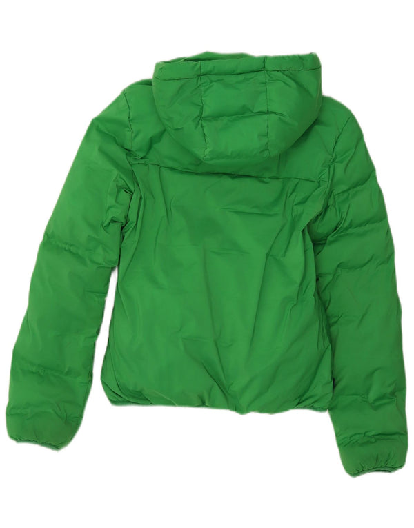 Superdry Womens Hooded Padded Jacket UK 8 Small Green Polyester