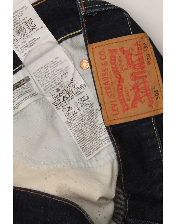 Blugi drepti pentru bărbați Levi's 506 W38 L32 Bumbac bleumarin