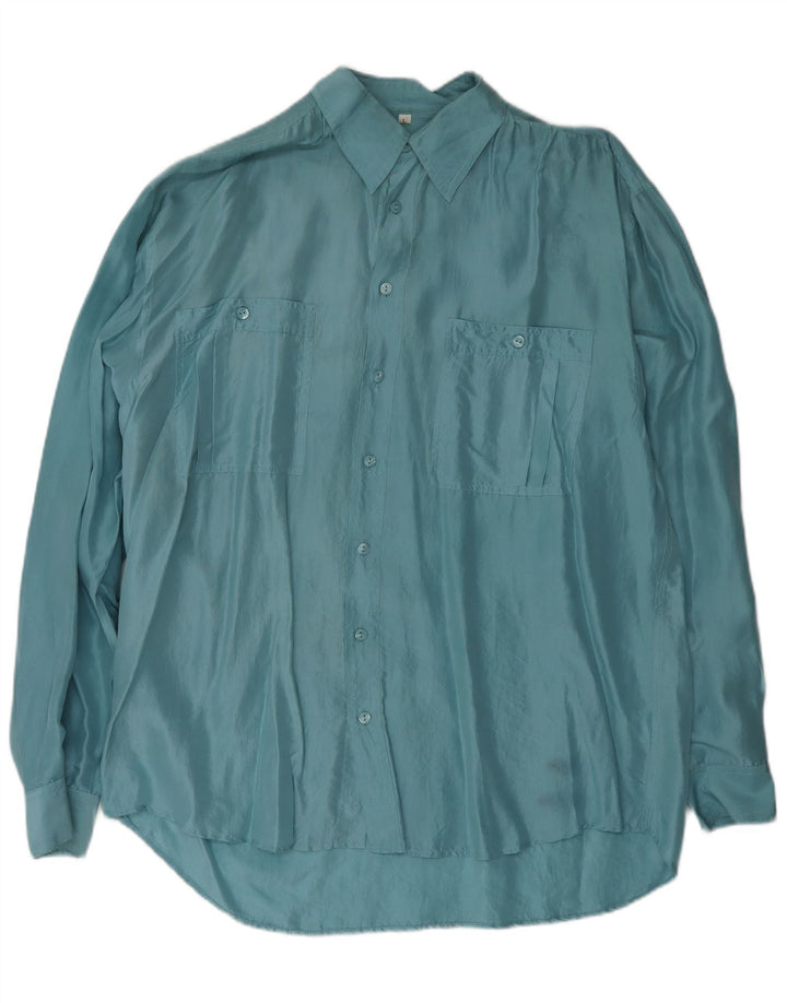 Cămașă pentru bărbați AQUILA Mătase mare albastră