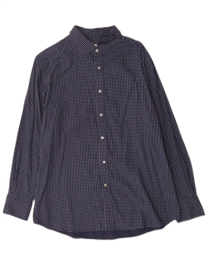 Cămașă Massimo Dutti Bărbați XL Bumbac Geometric Albastru