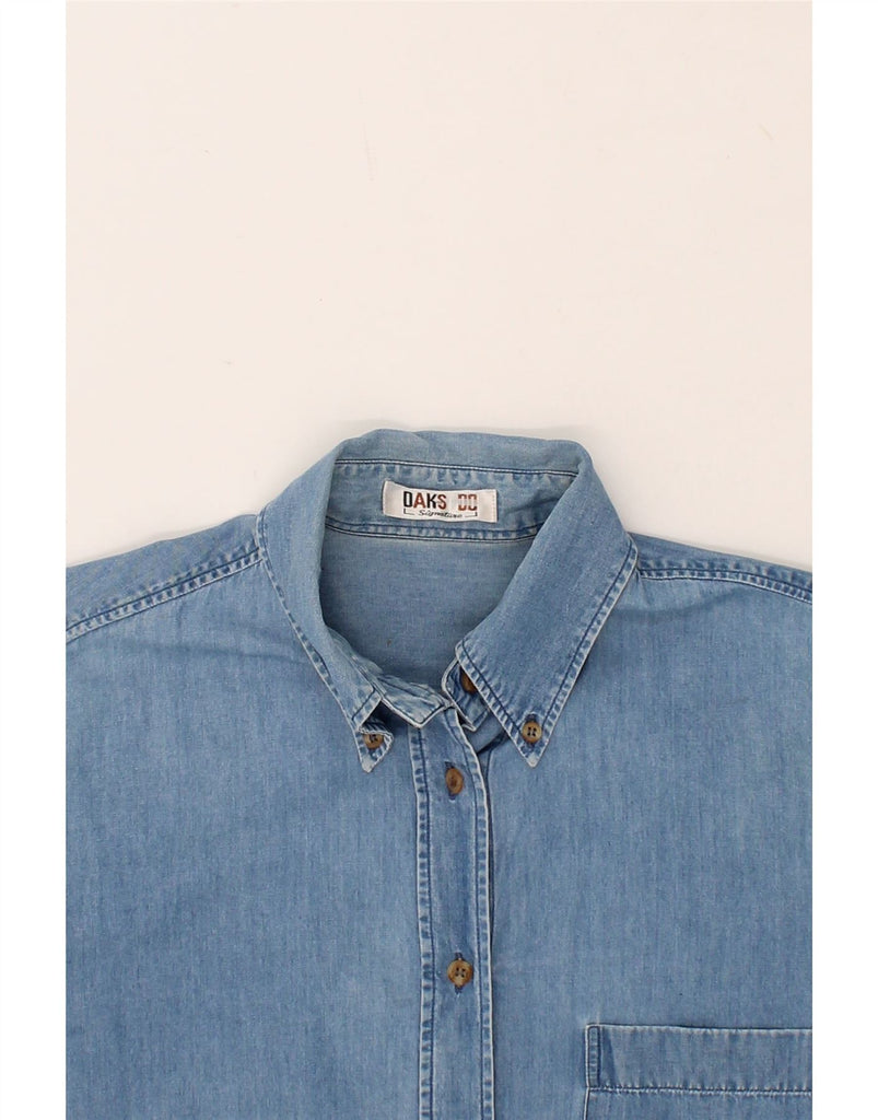 DAKS Womens Long Sleeve Denim Dress UK 12 Medium Blue Cotton Vintage DAKS and Second-Hand DAKS from Messina Hembry 