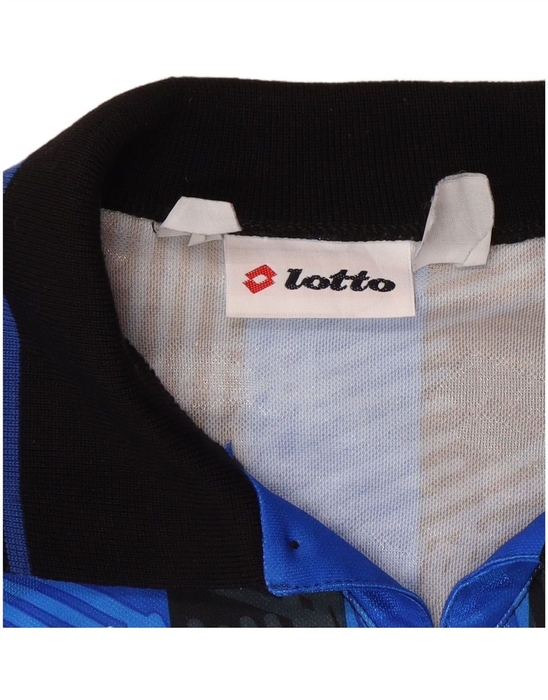 LOTTO Tricou Home Atalanta 1991-1993 pentru bărbați Top Mediu Albastru Sport cu dungi