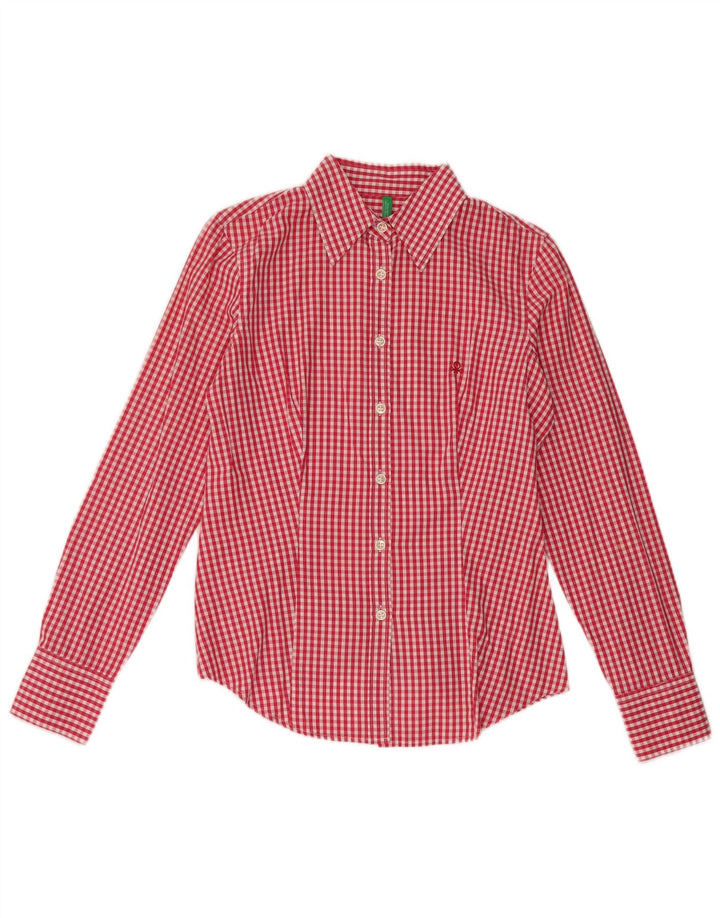 Cămașă Benetton pentru femei UK 12 Medium Red Gingham