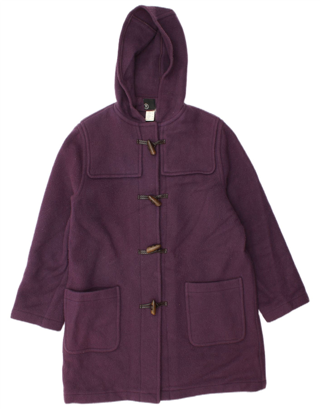 Manson vintage pentru femei cu glugă UK 14 mare lână violet