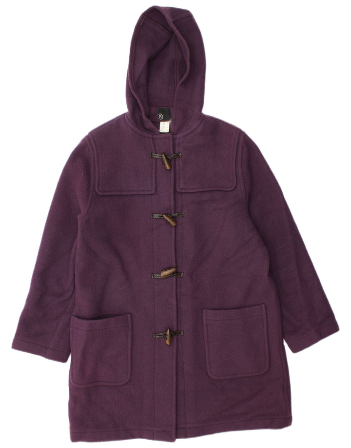 Manson vintage pentru femei cu glugă UK 14 mare lână violet