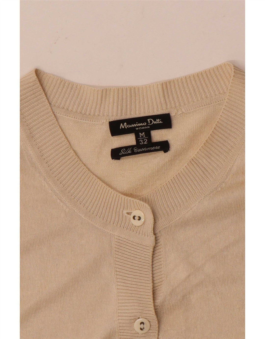 Pulover cardigan Massimo Dutti pentru femei UK 12 Medium Beige Matase