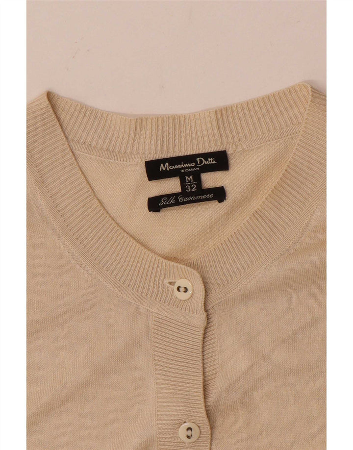 Pulover cardigan Massimo Dutti pentru femei UK 12 Medium Beige Matase