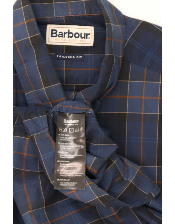 Cămașă pentru bărbați Barbour Tailored Fit Bumbac carouri albastru mediu