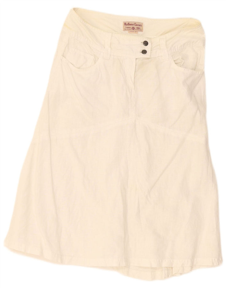Fusta A-Line pentru femei Marlboro Classics EU 42 Large W30 White Linen