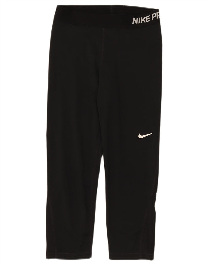 Leggings grafic NIKE Dri Fit pentru femei, poliester mediu negru