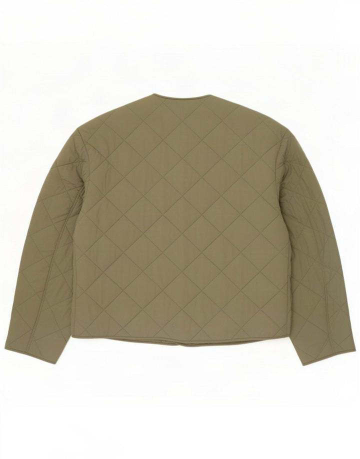 Jachetă matlasată Massimo Dutti pentru femei UK 16, nailon mare kaki