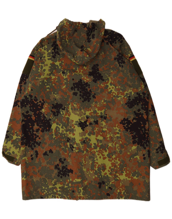 Jachetă parka cu glugă vintage pentru bărbați UK 44 2XL kaki camuflaj