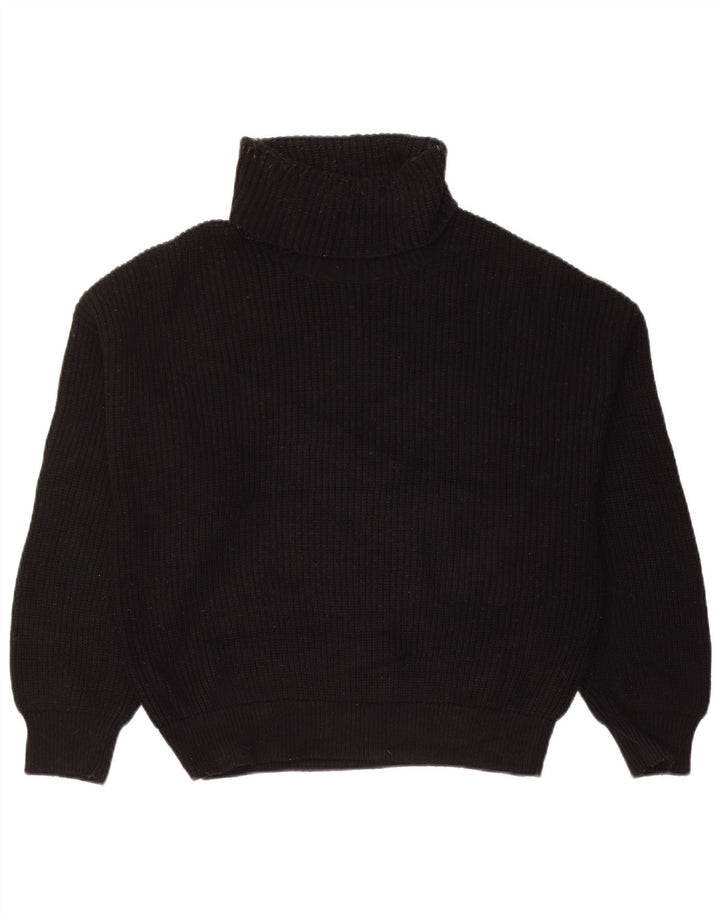 Pulover cu gât rulat Zara pentru femei UK 14 Medium Black Viscose
