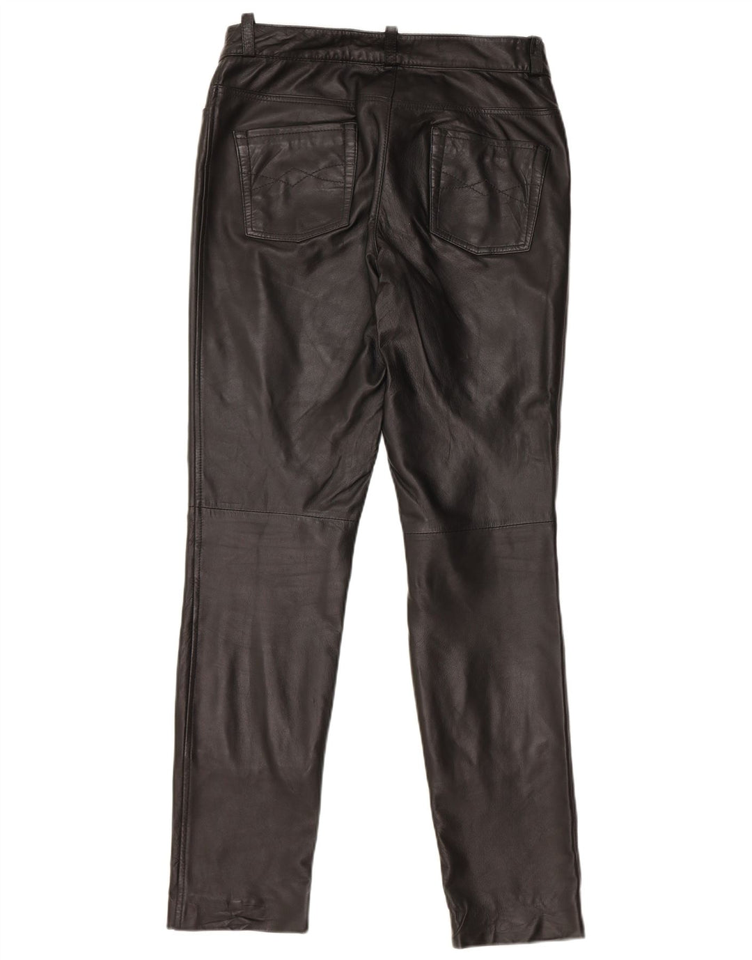 Pantaloni subțiri din piele HEINE pentru femei UK 12 Medium W30 L31 Piele neagră