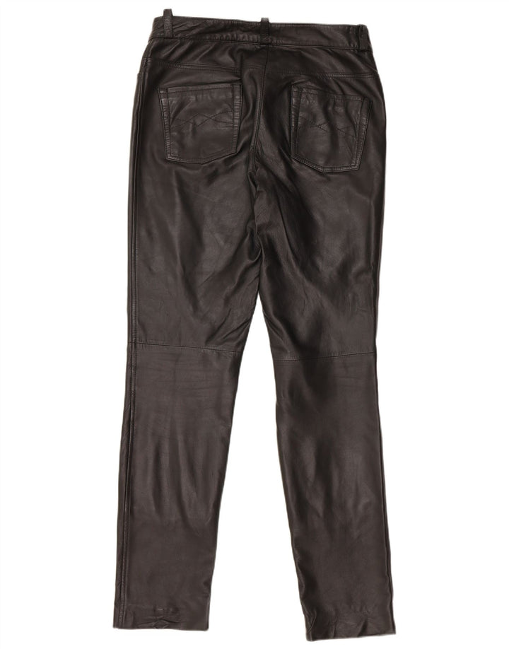 Pantaloni subțiri din piele HEINE pentru femei UK 12 Medium W30 L31 Piele neagră