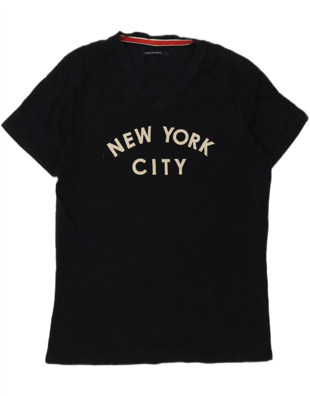 Tricou grafic pentru bărbați French Connection Top mare din bumbac bleumarin