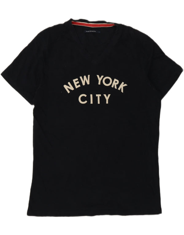 Tricou grafic pentru bărbați French Connection Top mare din bumbac bleumarin