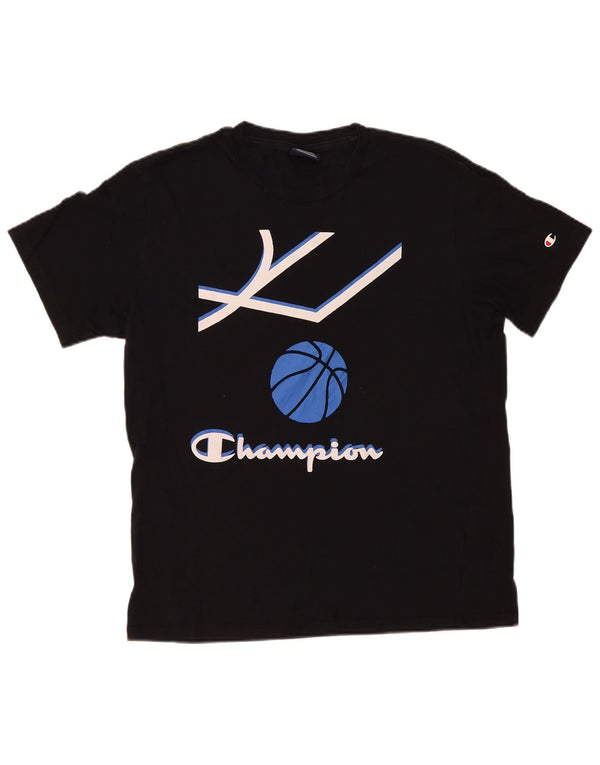 Tricou grafic pentru bărbați Champion Top Mediu Negru
