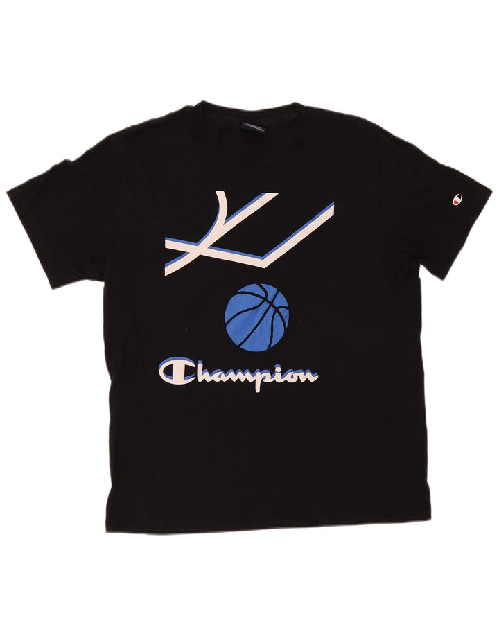 Tricou grafic pentru bărbați Champion Top Mediu Negru