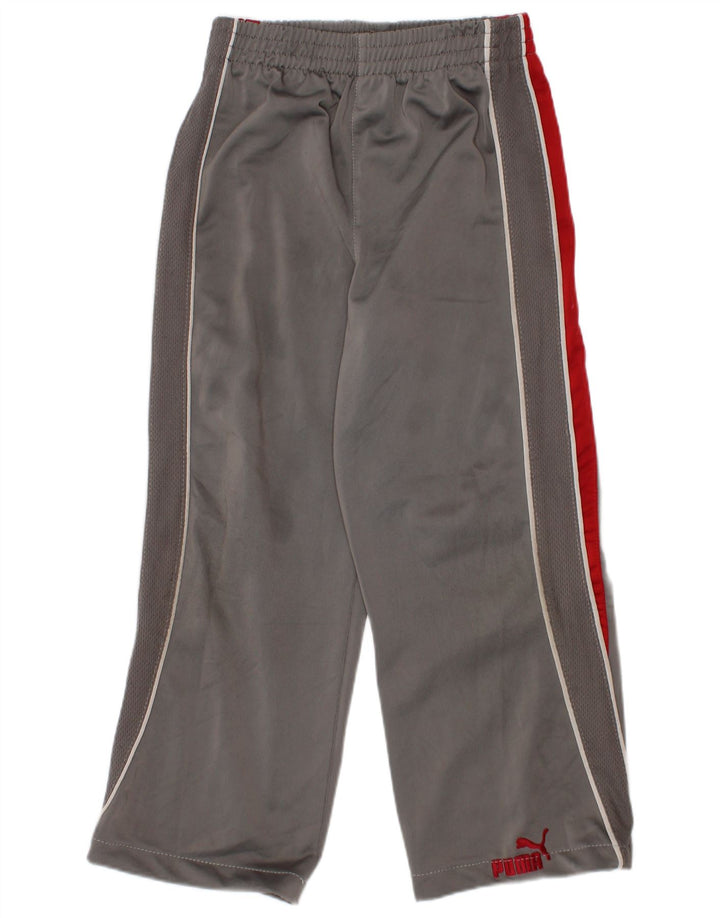 Pantaloni de trening Puma pentru băieți 4-5 ani, gri, poliester color bloc
