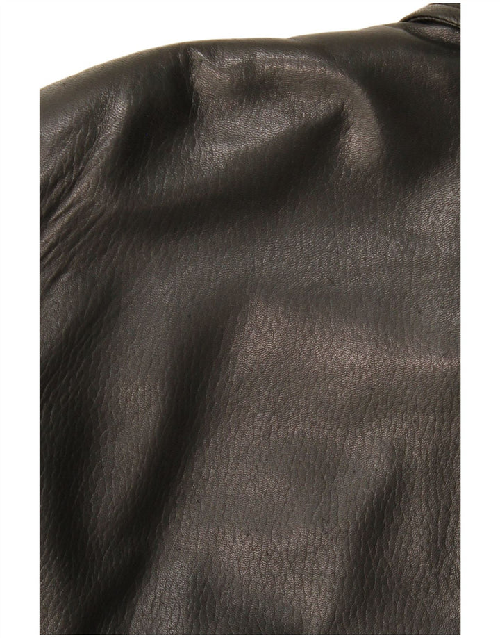 Geacă de piele vintage pentru bărbați IT 56 3XL neagră