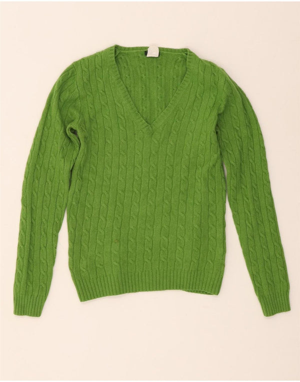 J. Crew Pulover cu decolteu în V pentru femei UK 4 XS Viscoză verde