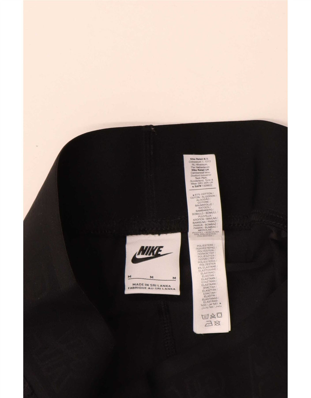 Leggings grafic Nike pentru femei UK 12, bumbac mediu negru