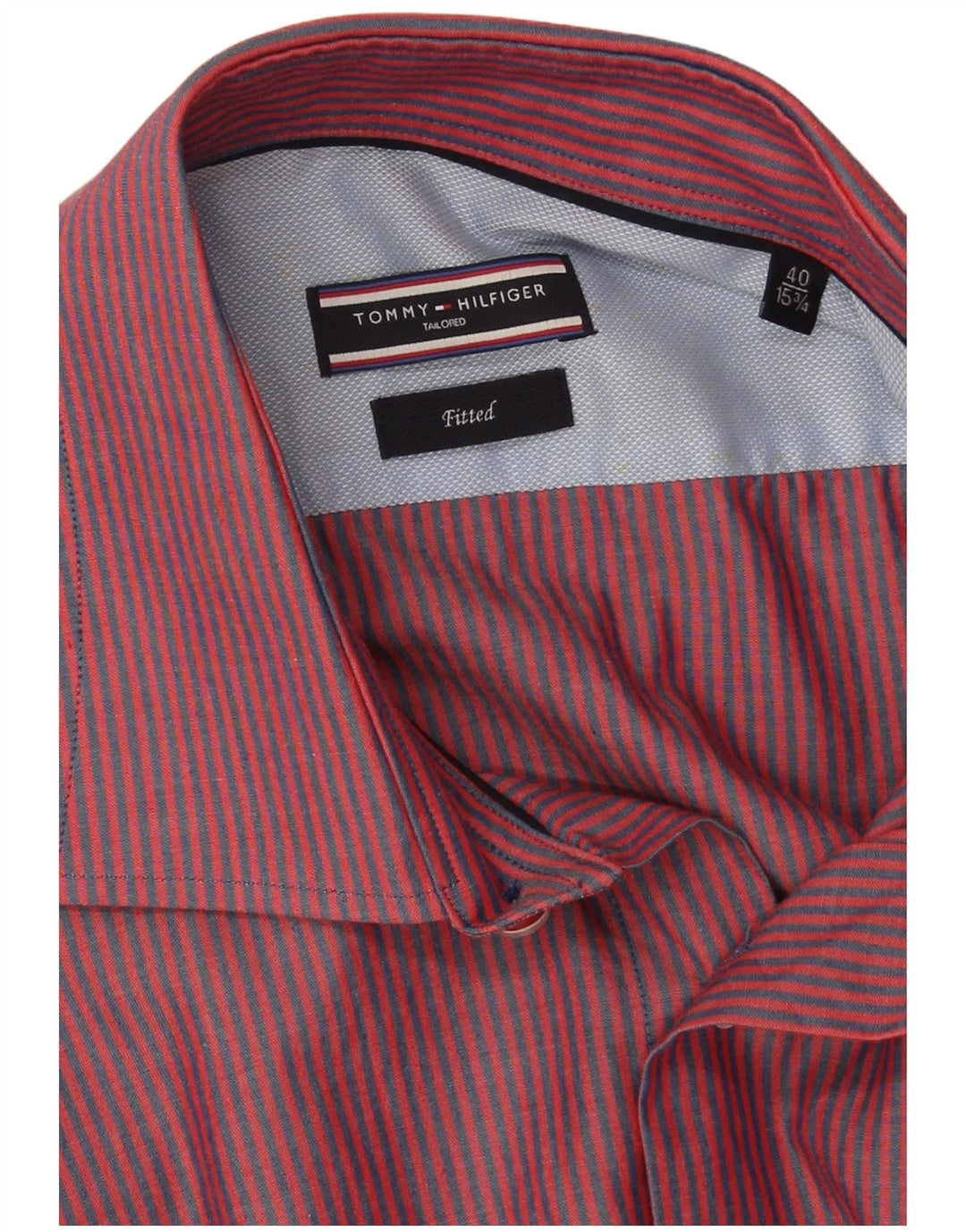Cămașă croită pentru bărbați Tommy Hilfiger Mărimea 40 15 3/4 Medium Red Pinstripe