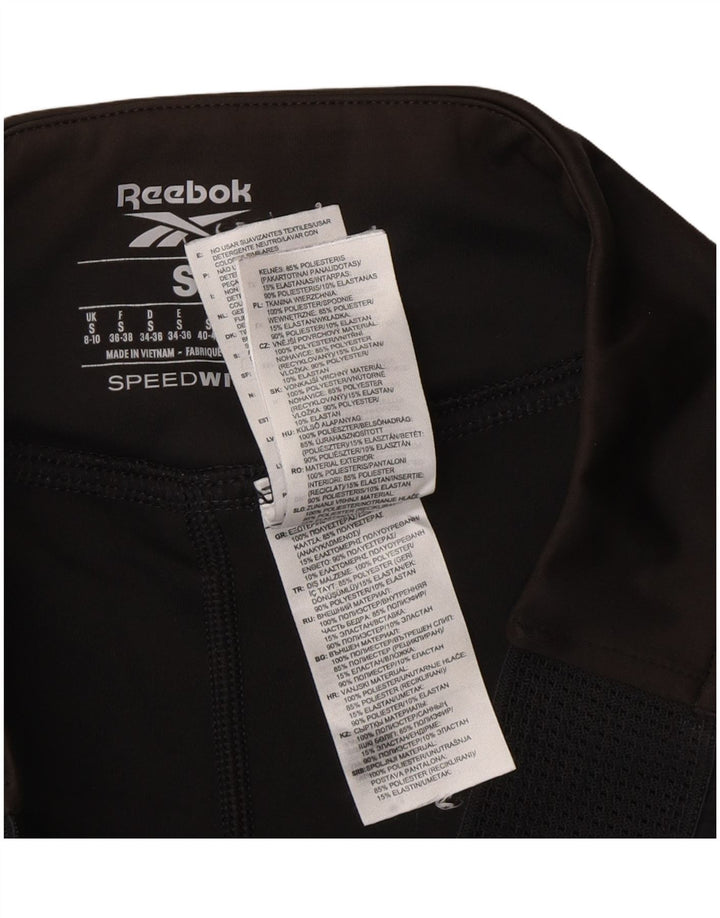 Pantaloni scurti sport Reebok Speedwick pentru femei UK 8/10, poliester negru mic