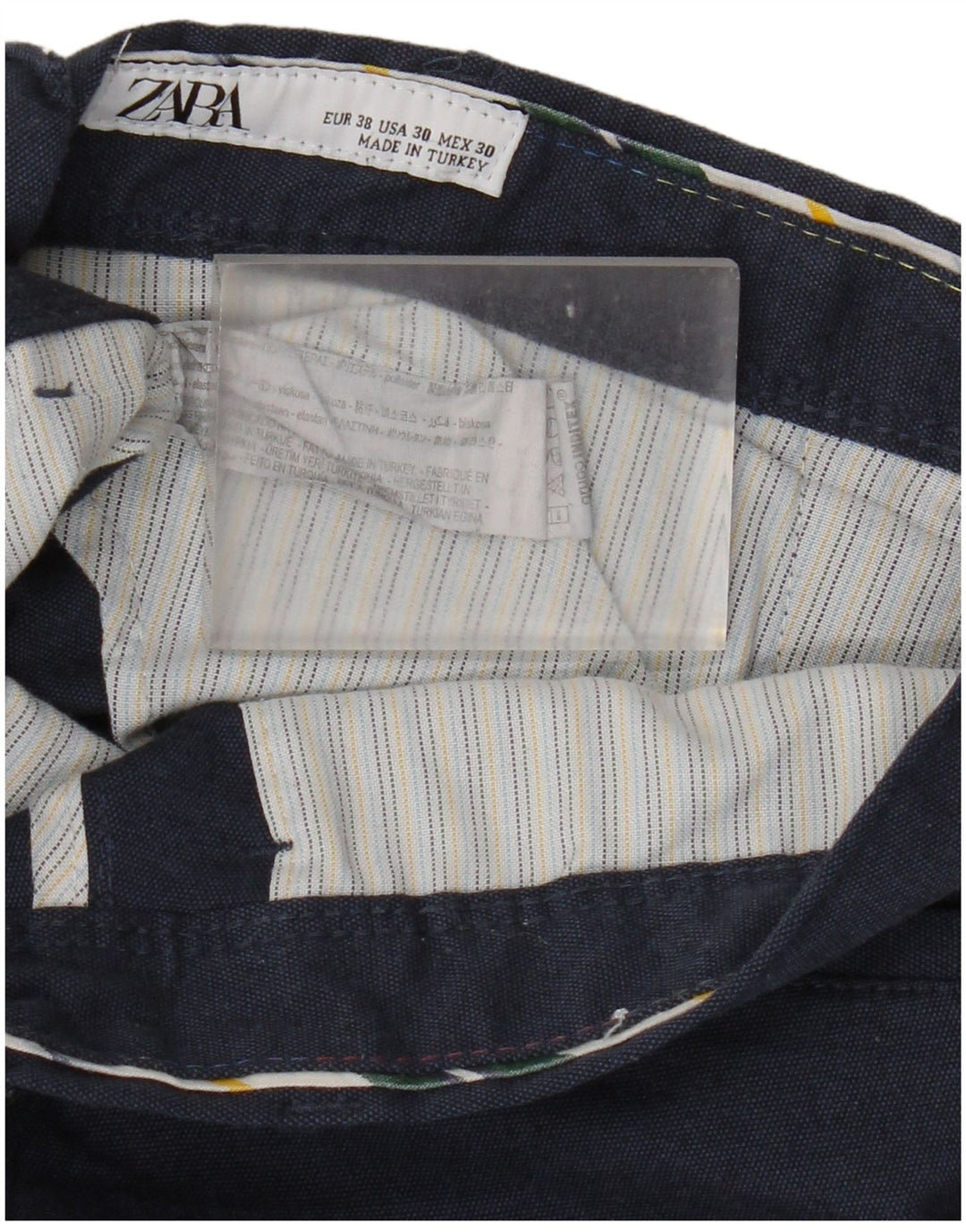 Pantaloni chino slim pentru bărbați Zara EU 38 Mici L30 L29 Bleumarin Poliester