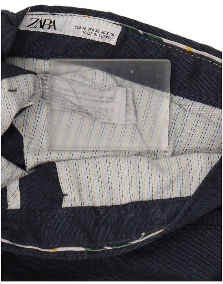 Pantaloni chino slim pentru bărbați Zara EU 38 Mici L30 L29 Bleumarin Poliester