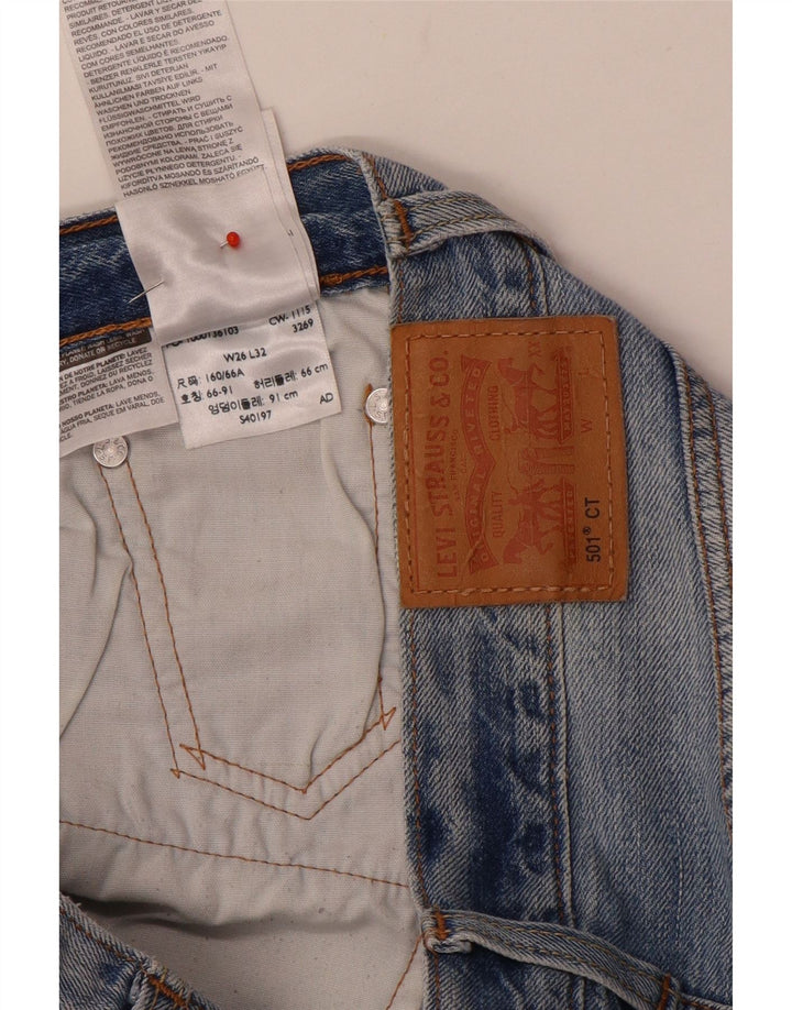 Blugi drepti distressed 501 CT Levi's pentru femei W26 L29 albastru