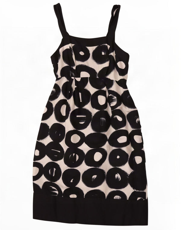 Betty Jackson Rochie de damă fără mâneci teacă UK 10 Mic Negru Geometric