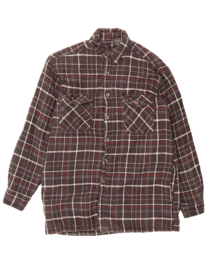 Cămașă de flanel Lumberjack Wrangler pentru bărbați, gri mediu, carouri