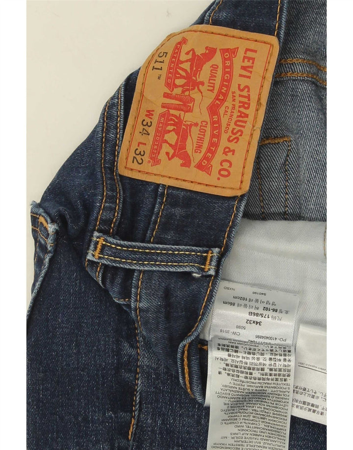 Blugi pentru bărbați Levi's 511 Slim W34 L32 Bumbac bleumarin