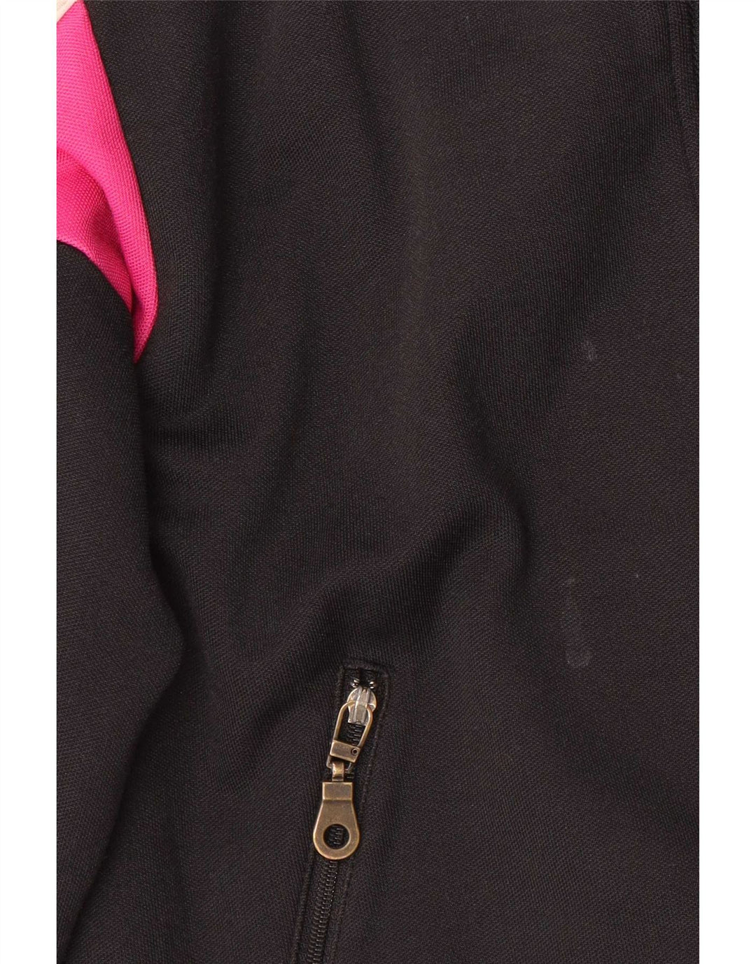 Jachetă de trening pentru femei Adidas UK 12, bumbac color bloc negru mediu