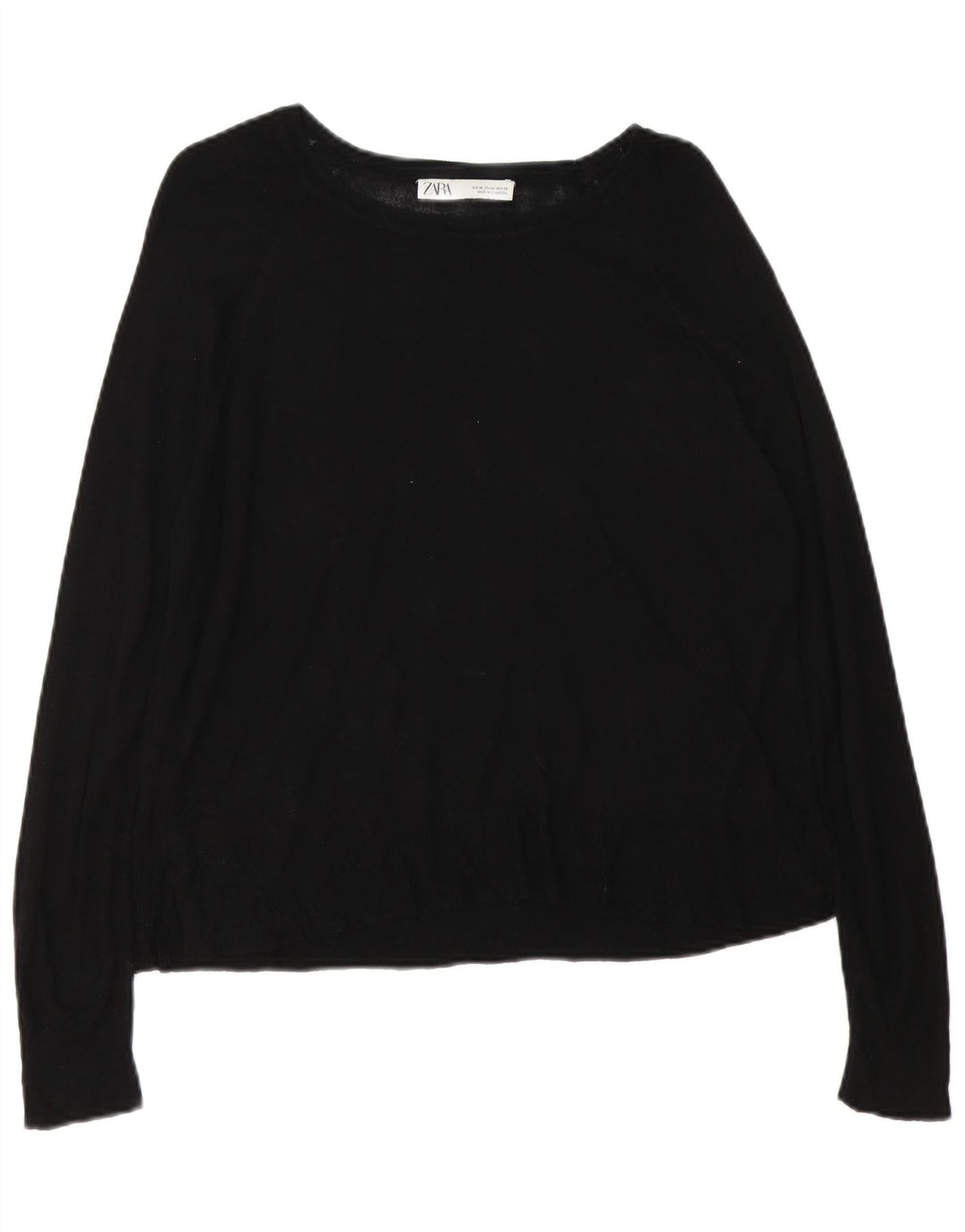 Pulover pentru femeie cu gât de barcă Zara UK 14 Medium Negru