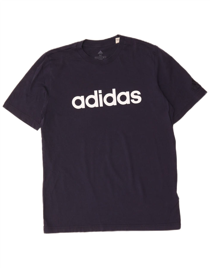 Tricou grafic ADIDAS pentru bărbați Top mediu din bumbac bleumarin