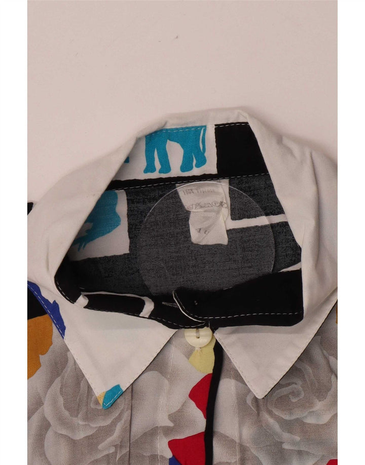Cămașă de damă vintage cu model abstract IT 46 mare multicoloră