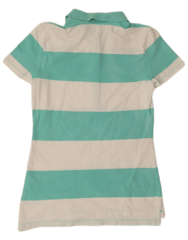 Tricou polo Tommy Hilfiger pentru femei UK 10 mic bumbac cu dungi verzi