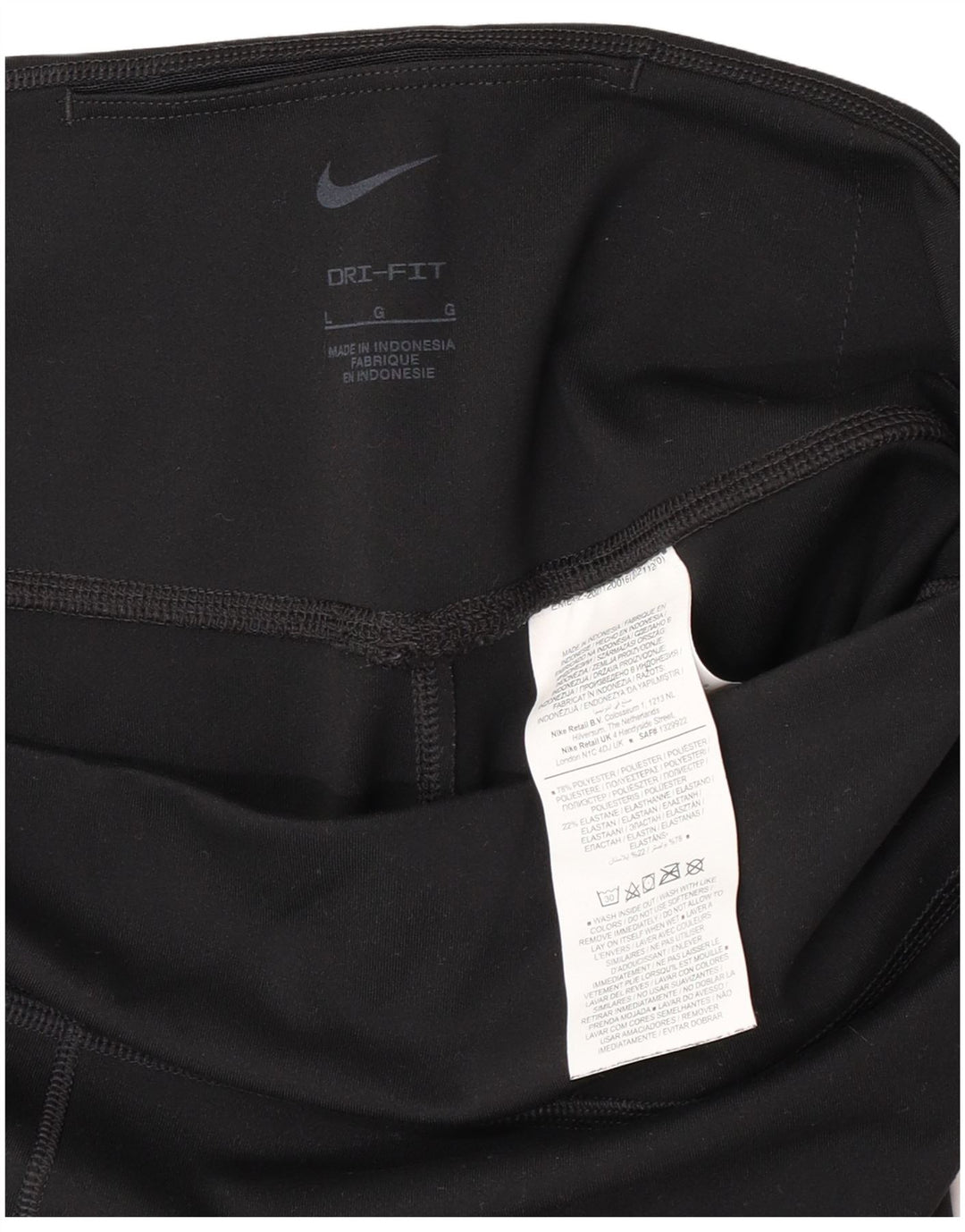 Leggings grafic Nike pentru femei UK 14, mare, negru, poliester