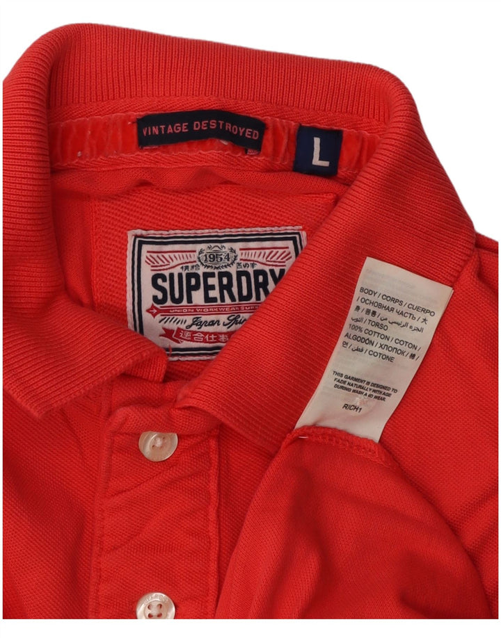 Tricou polo pentru bărbați Superdry, bumbac roșu mare